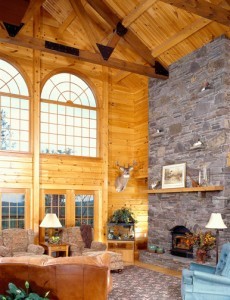 National Log Home Month, Timberhaven Log Homes, interior view