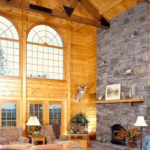 national log home month, log home interior view, timberhaven log homes