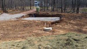 basement prep, custom built log home, Timberhaven, kiln dried, laminated, log cabins