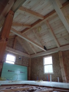 electrical and pluming rough ins in master bedroom suite, post and beam house, laminated logs, heavy timbers, Timberhaven, log homes, log cabin kits, kiln dried