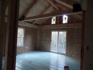 interior of post and beam home under construction, post and beam wood home, custom design, dream home, log homes, log cabin homes, log cabin kits, log cabins, Timberhaven Log Homes, laminated, kiln dried