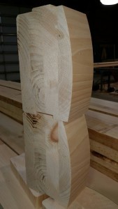 close up of 8x12 D profile logs, laminated logs, kiln dried, quality, Timberhaven, log homes, log cabins, log cabin kits, Pennsylvania log homes