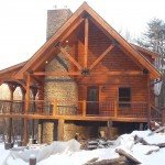 modified Valley View with King Post Truss and massive stone fireplace, Timberhaven Log Homes, Valley View, floor plan ideas, complete customization, laminated logs, engineered logs, kiln dried logs, design services, Pennsylvania, log homes, log cabins, log cabin kits, log cabin homes, log home packages