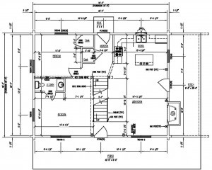 first floor design of custom plan, Timberhaven Log Homes, log homes, log cabin homes, log cabins, post and beam homes, timberframe homes, timber frame homes, laminated logs, engineered logs, floor plan designs, kiln dried logs