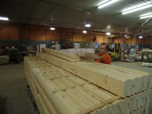 packing White Pine log packs for Ireland home, Timberhaven Log Homes, log homes, log cabin homes, log cabins, post and beam homes, timberframe homes, timber frame homes, laminated logs, engineered logs, floor plan designs, kiln dried logs, international distribution