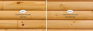kiln dried and laminated log comparison, Timberhaven Log Homes, log homes, log cabins, log cabin homes, laminated logs, kiln dried logs, engineered logs, kiln-dried laminated logs, post and beam home, timber frame, Pennsylvania