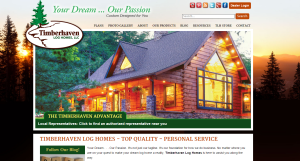 image of website homepage, images of homes and floor plans of a book, Log home kitchens, Timberhaven Log Homes, log homes, log cabin homes, log cabins, post and beam homes, timberframe homes, timber frame homes, laminated logs, engineered logs, floor plan designs, kiln dried logs, Timberhaven local reps, log homes in PA, log home builders, award-winning plan book, award winning plan book