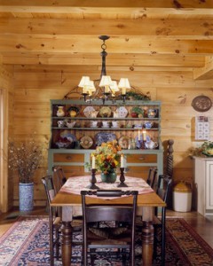 dining room area with large table in center of room, Warm Thanksgiving wishes, Log home kitchens, Timberhaven Log Homes, log homes, log cabin homes, log cabins, post and beam homes, timberframe homes, timber frame homes, laminated logs, engineered logs, floor plan designs, kiln dried logs, Timberhaven local reps, log homes in PA, log home builders, give thanks, thank you