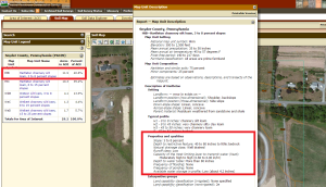 table description for soil map findings, finding the right land, Timberhaven Log Homes, Timberhaven Log & Timber Homes, log homes, log cabin homes, log cabins, post and beam homes, timberframe homes, timber frame homes, laminated logs, engineered logs, floor plan designs, kiln dried logs, Timberhaven local reps, log homes in PA