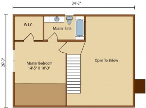 floor plan of home, valley view I, second level floor plan, timberhaven
