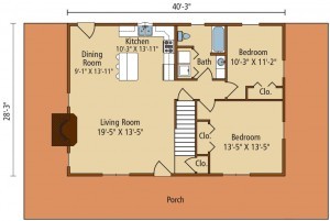 floor plan of home, summer feature home, meadow view I, log home, log homes, log cabin homes, engineered logs, Timberhaven, log homes in PA, kiln dried, most complete package