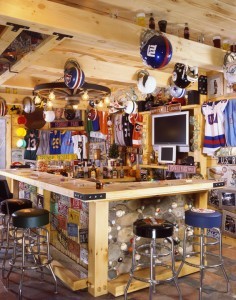 sports bar in log home, Indoor entertainment areas, log homes, log cabin homes, log cabins, post and beam homes, timberframe homes, timber frame homes, laminated logs, engineered logs, floor plan designs, kiln dried logs, Timberhaven local reps, log homes in Pennsylvania, log homes in PA, Timberhaven Log Homes, Timberhaven Log & Timber Homes