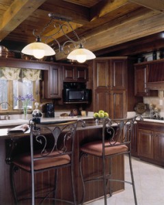 bar stools at kitchen counter in log home, Indoor entertainment areas, log homes, log cabin homes, log cabins, post and beam homes, timberframe homes, timber frame homes, laminated logs, engineered logs, floor plan designs, kiln dried logs, Timberhaven local reps, log homes in Pennsylvania, log homes in PA, Timberhaven Log Homes, Timberhaven Log & Timber Homes