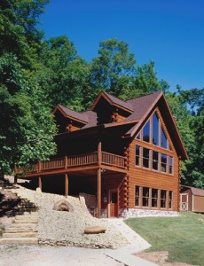 log home with wall of windows facing the sun, going solar, log homes, log cabin homes, log cabins, post and beam homes, timberframe homes, timber frame homes, laminated logs, engineered logs, floor plan designs, kiln dried logs, Timberhaven local reps, log homes in Pennsylvania, log homes in PA, Timberhaven Log Homes, Timberhaven Log & Timber Homes, green tip