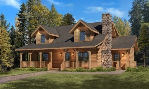 cape cod log home rendering, mountain view log home package, log homes, log cabin homes, log cabins, post and beam homes, timberframe homes, timber frame homes, laminated logs, engineered logs, floor plan designs, kiln dried logs, Timberhaven local reps, log homes in Pennsylvania, log homes in PA, Timberhaven Log Homes, Timberhaven Log & Timber Homes