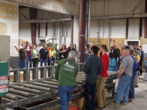 group participates in manufacturing tour, 2016 planning seminar, log homes, log cabin homes, log cabins, post and beam homes, timberframe homes, timber frame homes, laminated logs, engineered logs, floor plan designs, kiln dried logs, Timberhaven local reps, log homes in Pennsylvania, log homes in PA, Timberhaven Log Homes, Timberhaven Log & Timber Homes