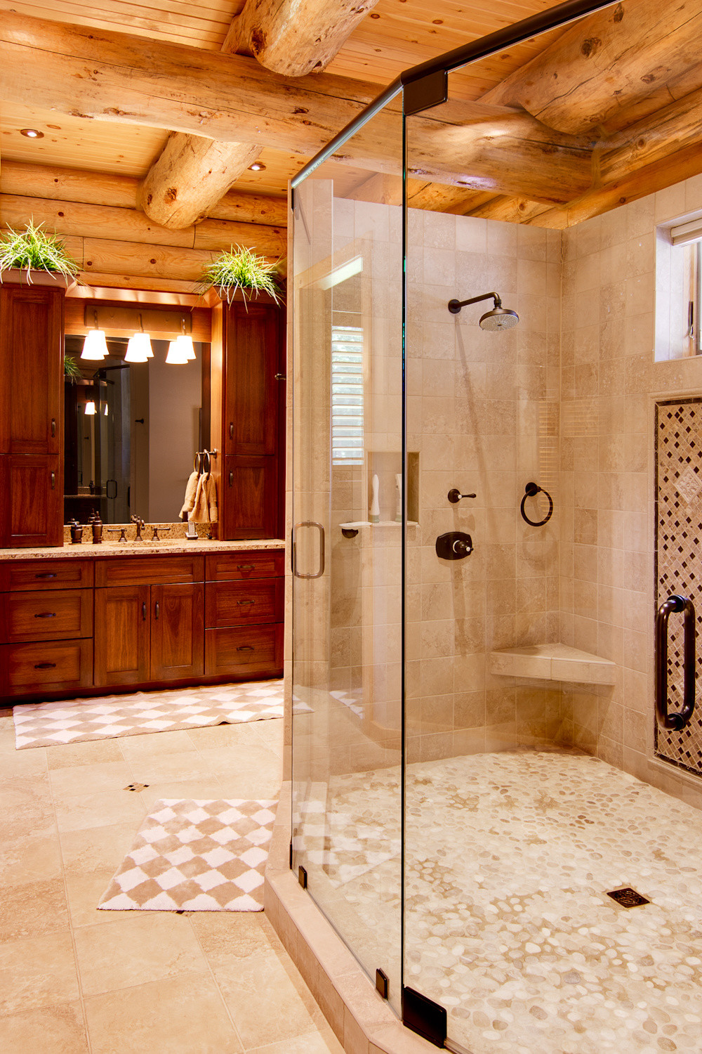 Supersized Walk-In Showers for New Log Homes or Renovations
