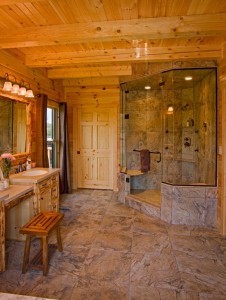 walk-in showers, large walk in shower with white pine accents, log homes, log cabin homes, log cabins, post and beam homes, timberframe homes, timber frame homes, laminated logs, engineered logs, floor plan designs, kiln dried logs, Timberhaven local reps, log homes in Pennsylvania, log homes in PA, Timberhaven Log Homes, Timberhaven Log & Timber Homes