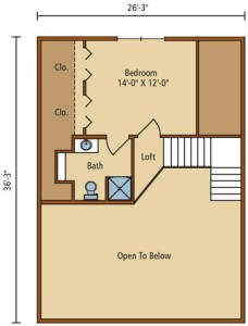 rendering of second level of floor plan, moshannon log home package, log homes, log cabin homes, log cabins, post and beam homes, timberframe homes, timber frame homes, laminated logs, engineered logs, floor plan designs, kiln dried logs, Timberhaven local reps, log homes in Pennsylvania, log homes in PA, Timberhaven Log Homes, Timberhaven Log & Timber Homes