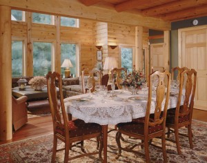 dining room table set for dinner, happy thanksgiving message, log homes, log cabin homes, log cabins, post and beam homes, timberframe homes, timber frame homes, laminated logs, engineered logs, floor plan designs, kiln dried logs, Timberhaven local reps, log homes in Pennsylvania, log homes in PA, Timberhaven Log Homes, Timberhaven Log & Timber Homes