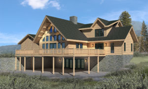 rendering of log home with lots of windows, winter price freeze, log homes, log cabin homes, log cabins, post and beam homes, timberframe homes, timber frame homes, laminated logs, engineered logs, floor plan designs, kiln dried logs, Timberhaven local reps, log homes in Pennsylvania, log homes in PA, Timberhaven Log Homes, Timberhaven Log & Timber Homes