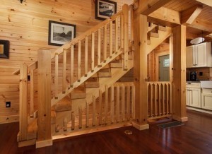 White Pine Heavy Timber Stairs, custom stairs in log home, stair systems, wooden stair systems, custom stair systems, custom stairs, wooden stairs, Timberhaven stair options