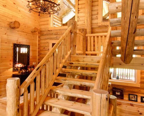 Half Log Stairs - Timberhaven