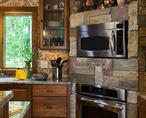 Modern Appliances Fit In Log Home