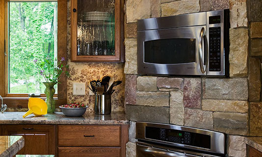 Modern Appliances Fit In Log Home