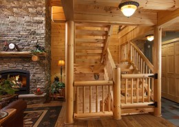 Exposed Heavy Timber Stairway