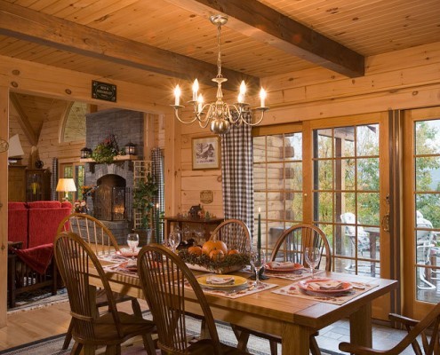 Open Floor Plan Log HOme