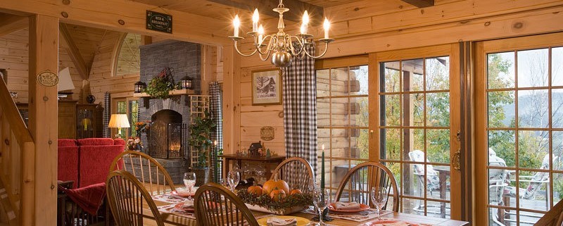 Open Floor Plan Log HOme