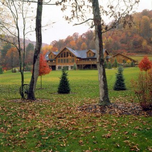 log home in a fall setting, fall events, fall log home planning seminar, fall national trade shows, fall open houses, log homes, timber frame homes, Timberhaven
