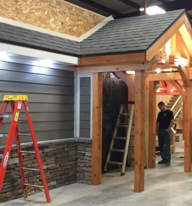 Hardie board demonstration, annual meeting, log homes, log cabins, timber frame homes, laminated logs, engineered logs, floor plan designs, kiln dried logs, log homes in Pennsylvania, Timberhaven Log Homes, Timberhaven Log & Timber Homes