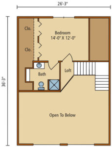 Moshannon second level floor plan, fall feature home, log homes, log cabins, timber frame homes, laminated logs, engineered logs, floor plan designs, kiln dried logs, log homes in Pennsylvania, Timberhaven Log Homes, Timberhaven Log & Timber Homes