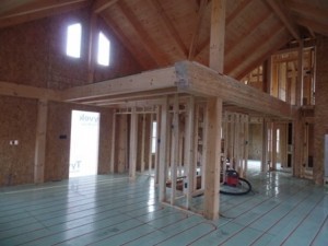 radiant floor heating installation, log homes, log cabins, timber frame homes, laminated logs, engineered logs, floor plan designs, kiln dried logs, log homes in Pennsylvania, Timberhaven Log Homes, Timberhaven Log & Timber Homes