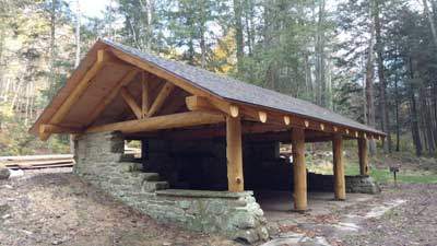 Lodge Pole Pine Timber Frame Pavilion