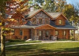 Sacchini Custom Log Cabin with Stone Accents