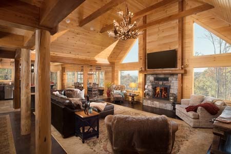 Sacchini Log Cabin Great room