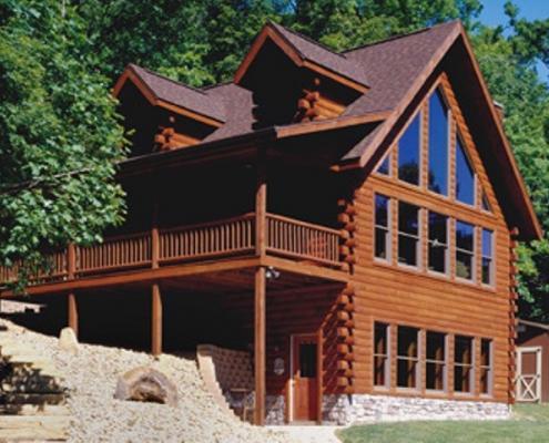 Log Home Exterior Cape Cod Style