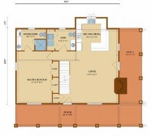 drawing of floor plan, Clear Creek Timber Frame First Level Floor Plan, Clear Creek Timber Frame, timber frame homes, timber frame designs, Timberhaven, timberframe homes, Clear Creek