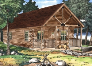 small log cabin by the creek, hunting cabins, Sportsman Cabin Series, log cabins, log cabin homes, small hunting cabins, affordable hunting cabins, affordable cabins, small cabins, cabins in PA, Timberhaven
