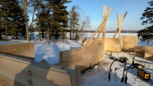 building a log home in the winter