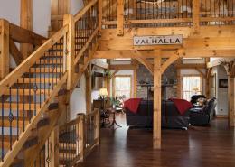 Timber frame home entryway