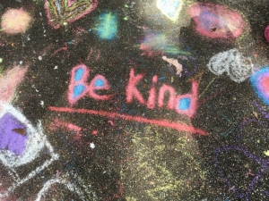 be kind written on pavement, pay it forward, random acts of kindness, Timberhaven Team, community outreach