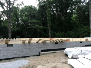 crawlspace foundation with sub floor, new model log home, foundation, crawlspace, foundation for new log home, log home foundation