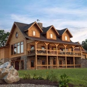 Log Home Exterior Stacked Porches