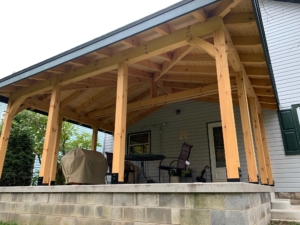 timber frame porch, timber frame porch addition, Timberhaven, materials package, custom design