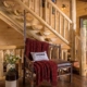 Half log stair system in foyer