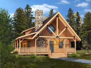log home in the woods, Clear Creek Log Home, 2023 spring feature log homes, Timberhaven